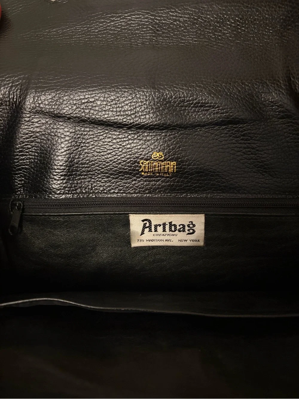 Vintage Italian leather structured carryall in a designer inspired silhouette - Picture 6 of 7